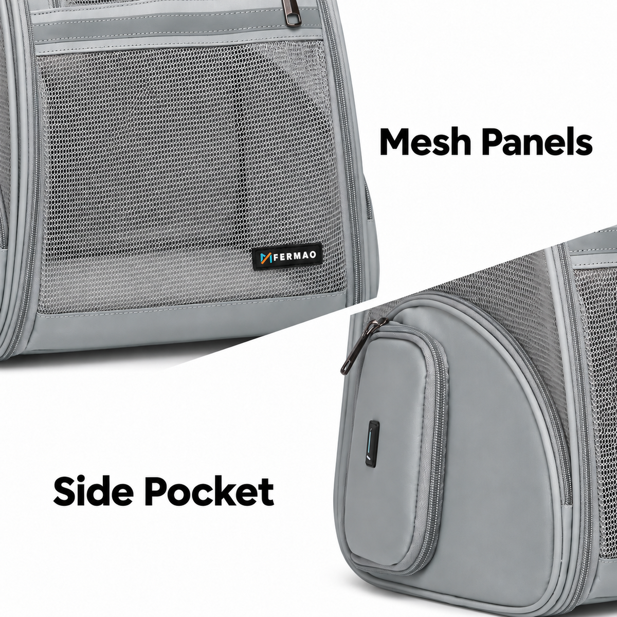 grey FERMAO mesh backpack – empty product view