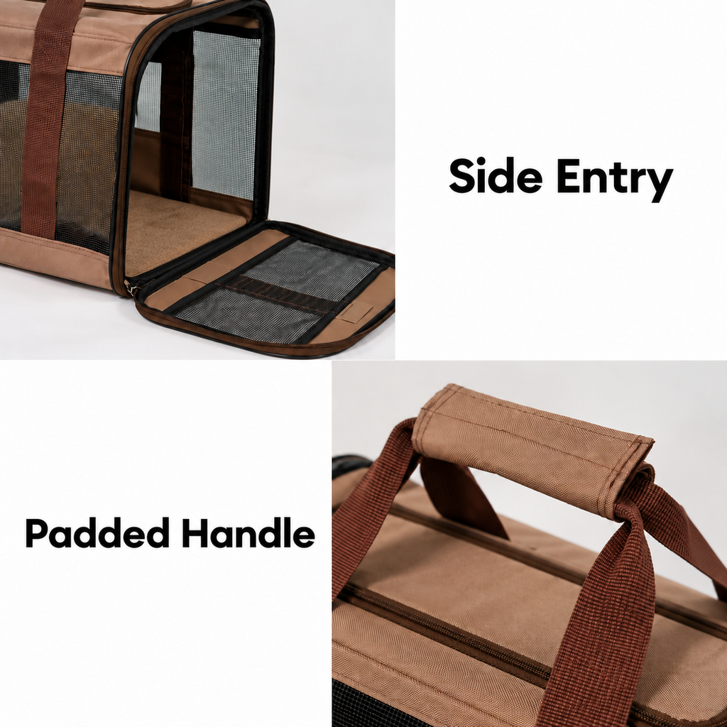 brown bella&pal mesh carrier – empty product view