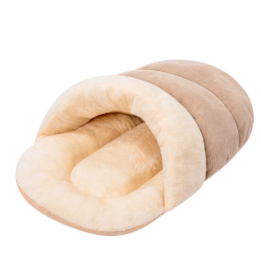 Jiupety Slipper Cat Cave Bed – Beige, Large – product view