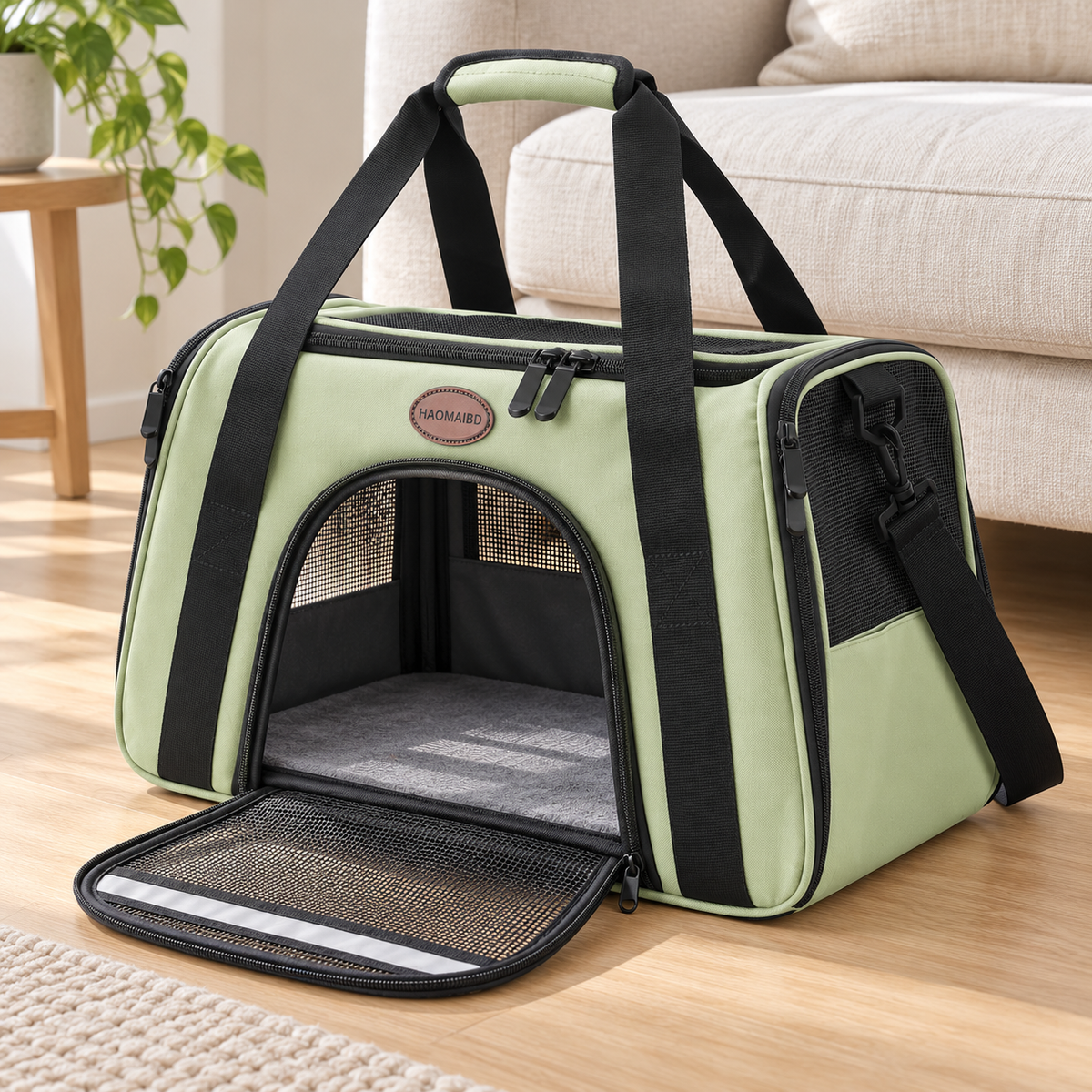 pale sage green HAOMAIBD carrier – product view