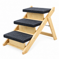 Foldable Wooden Cat Stairs & Ramp – 3 Levels — product view