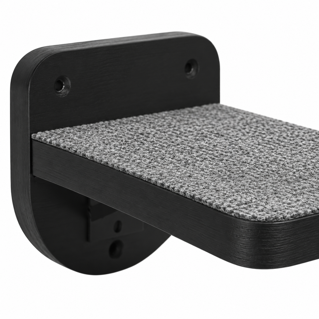 ESPETS Wooden Cat Wall Steps – Black, Set of 3 — material detail