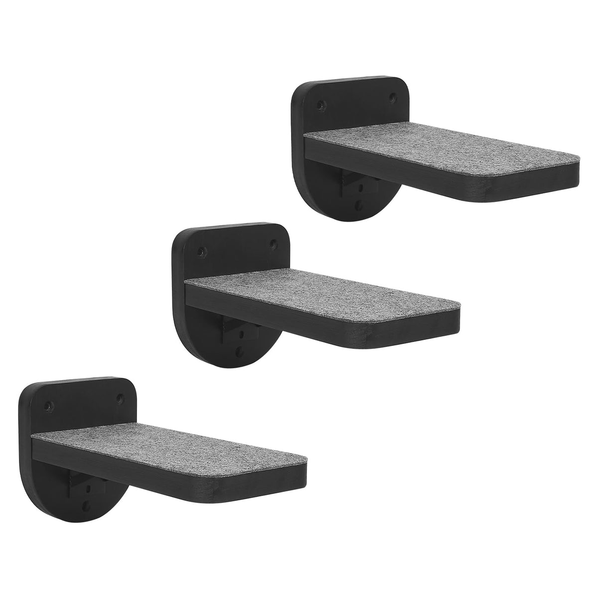 ESPETS Wooden Cat Wall Steps – Black, Set of 3 — product view