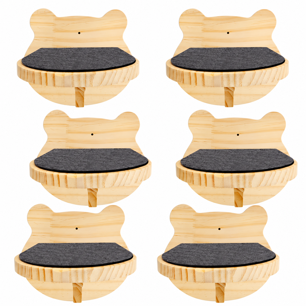 kathson Bear-Shaped Cat Wall Steps – Set of 6 – product view