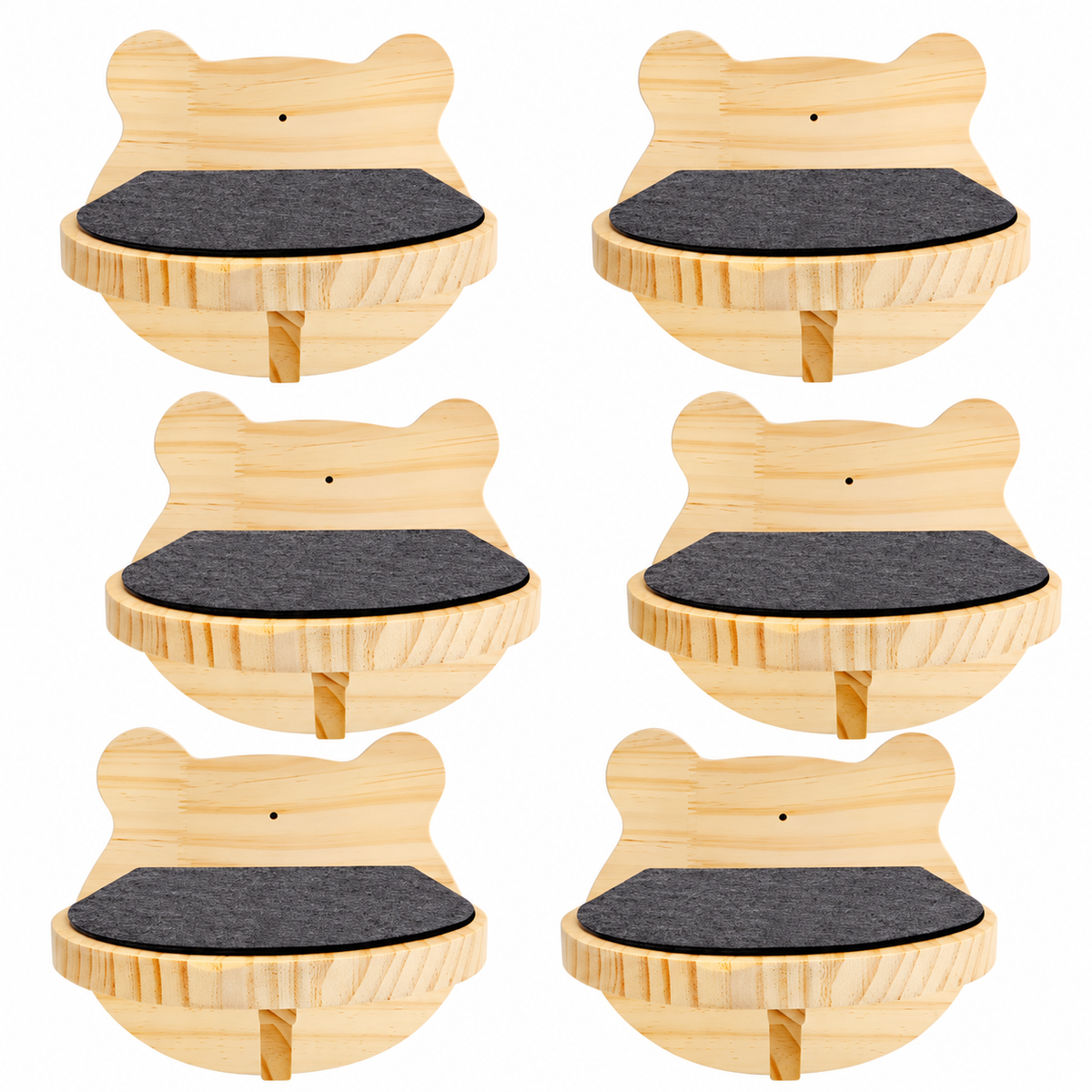 kathson Bear-Shaped Cat Wall Steps – Set of 6 – product view