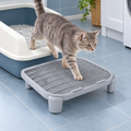ROYALAY Adjustable Cat Litter Box Step – Grey – cat using the product