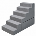 Modular Foam Cat Stairs – Grey, 6 Steps – product view