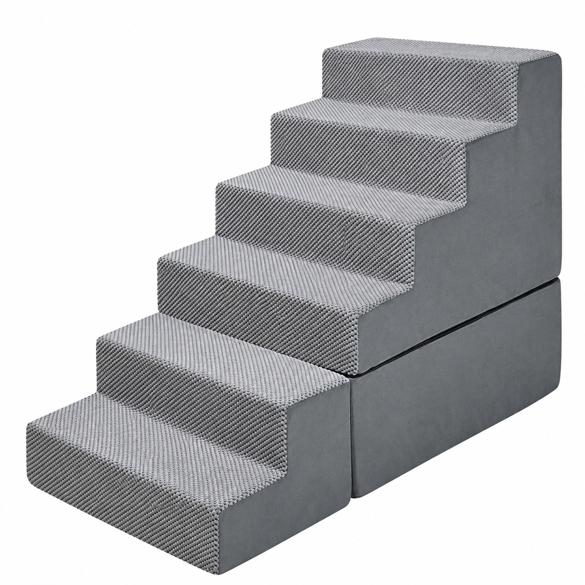 Modular Foam Cat Stairs – Grey, 6 Steps – product view