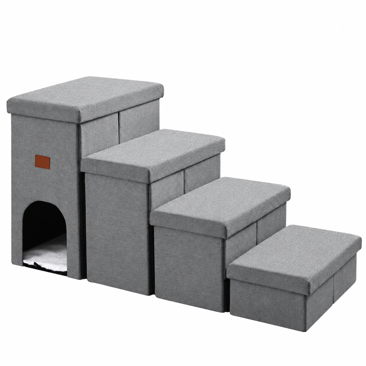 JOLLYVOGUE Storage Cat Stairs with Hideaway – 4 Steps – product view