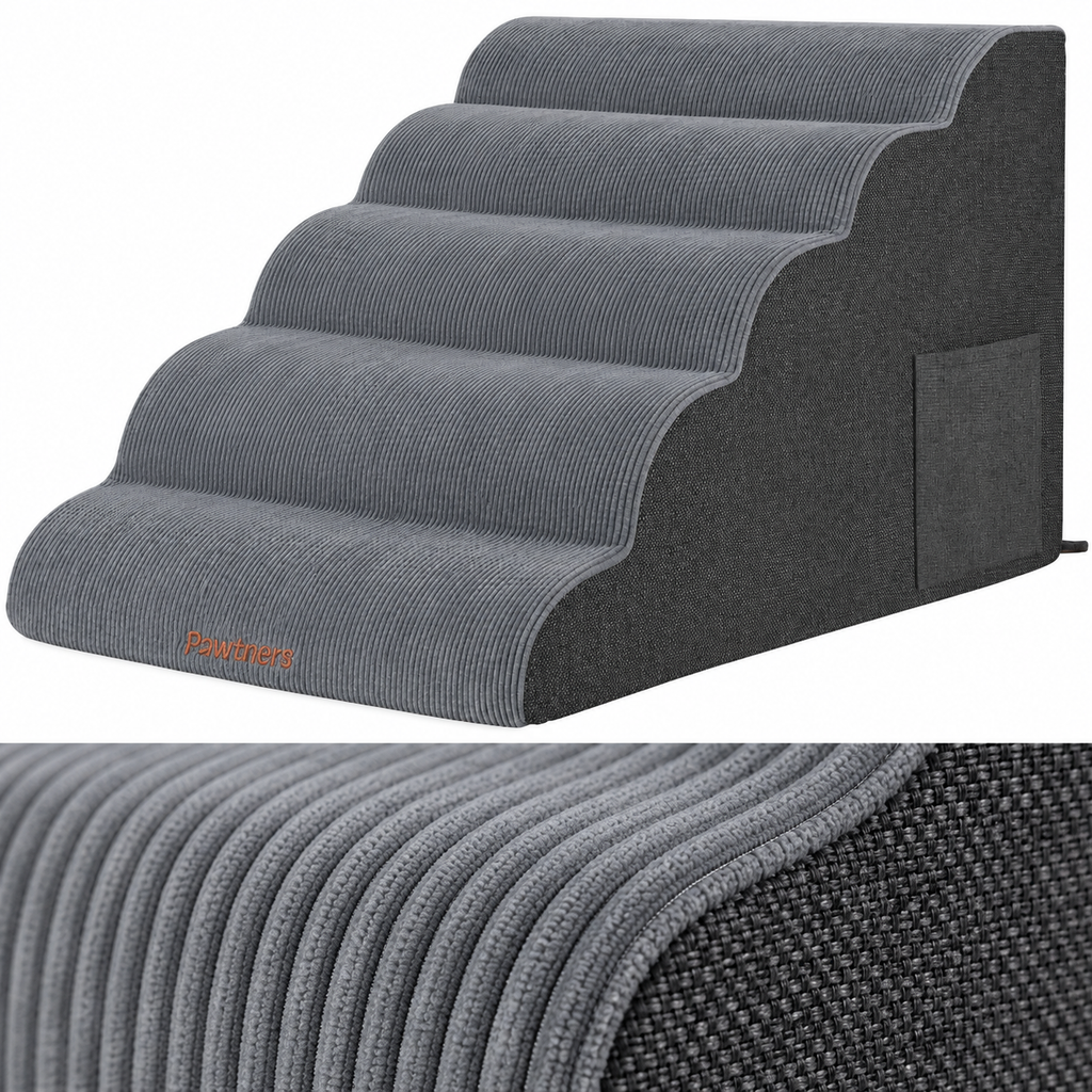 Pawtners Extra-Wide Foam Cat Stairs – 5 Steps – material detail