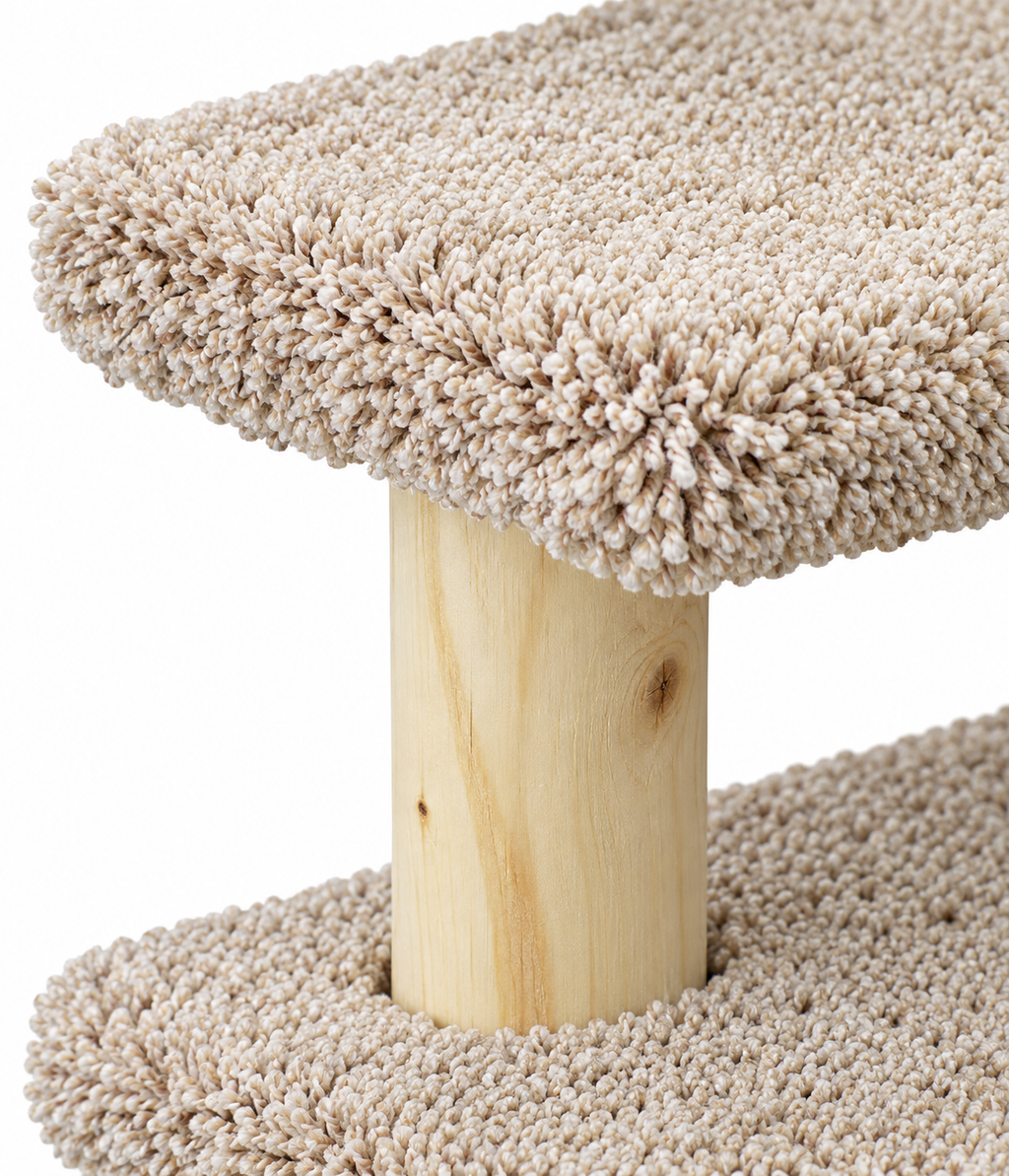 New Cat Condos Carpeted Wooden Cat Stairs – 3 Levels – material detail