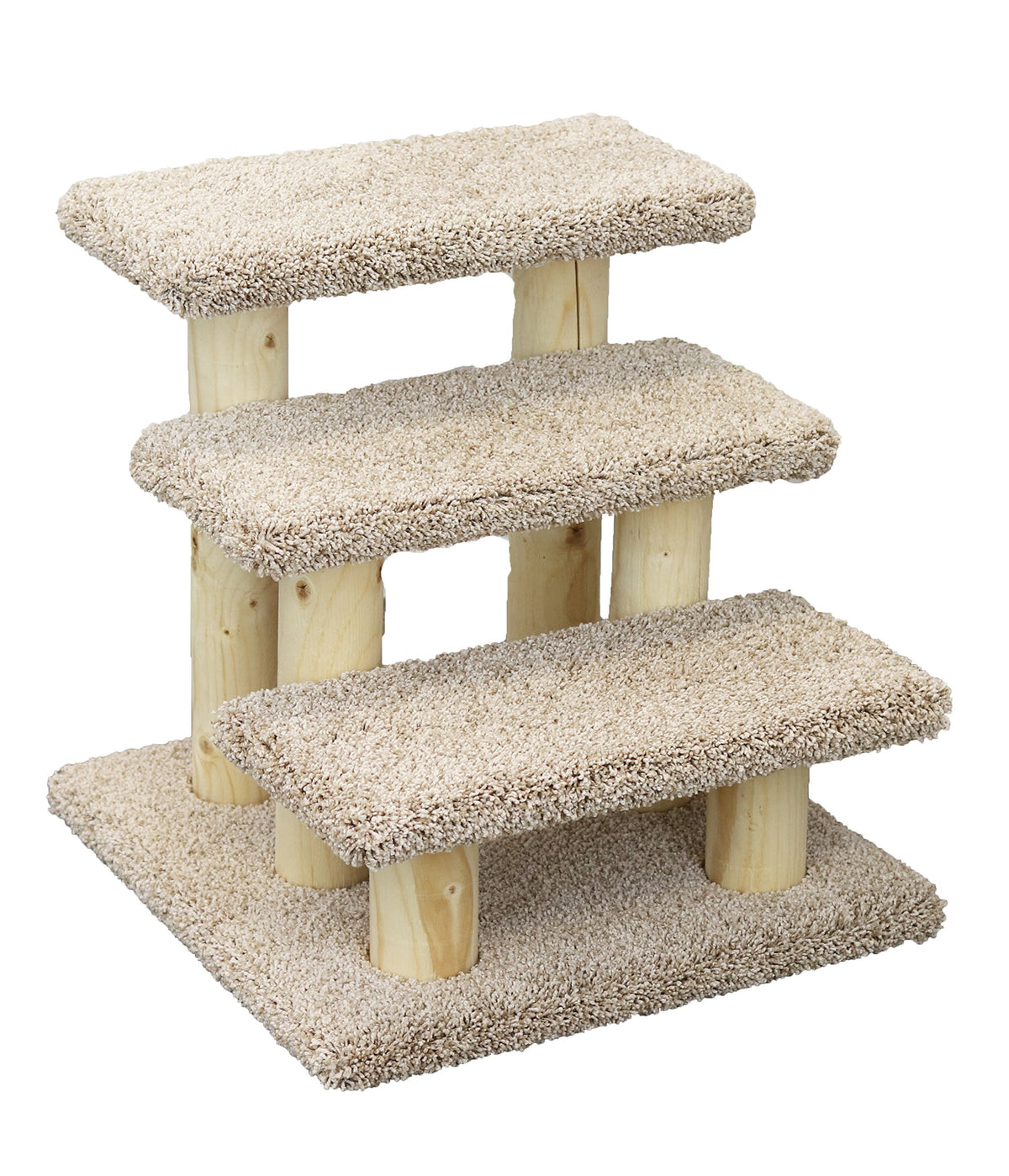 New Cat Condos Carpeted Wooden Cat Stairs – 3 Levels – product view