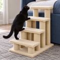 PawHut Berber-Fleece Cat Stairs – 4 Levels – cat using the product