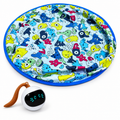 Blue printed play bag with included automatic rolling ball