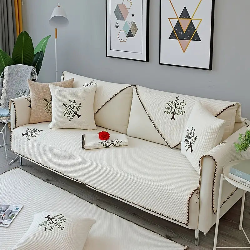 Breathable Cotton-Linen Non-Slip Sofa Cover
