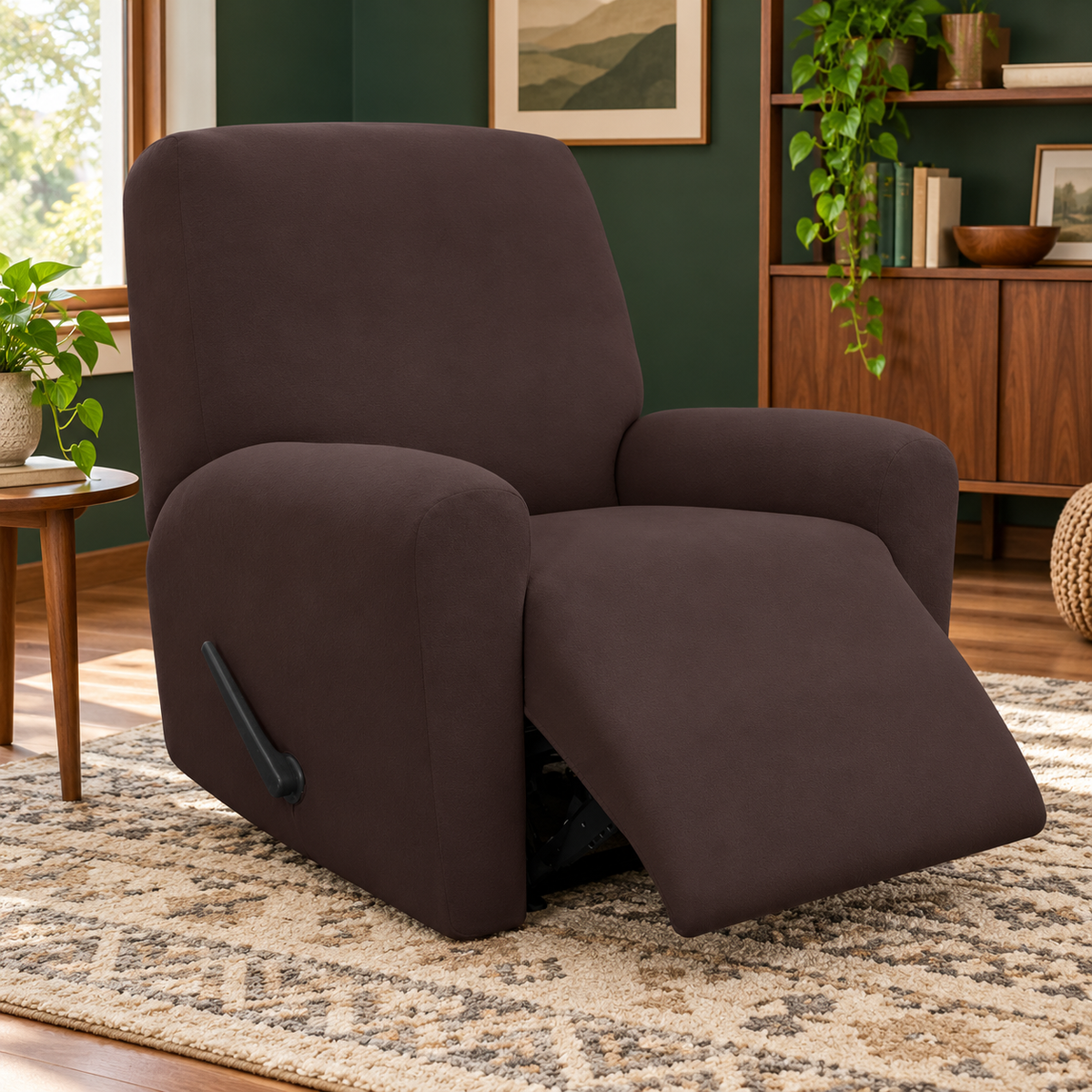 Easy-Going Waterproof Stretch Recliner Cover – Chocolate – living room