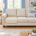 Ameritex Faux Leather Sofa Seat Protector – Cream, 30 × 30 in – living room