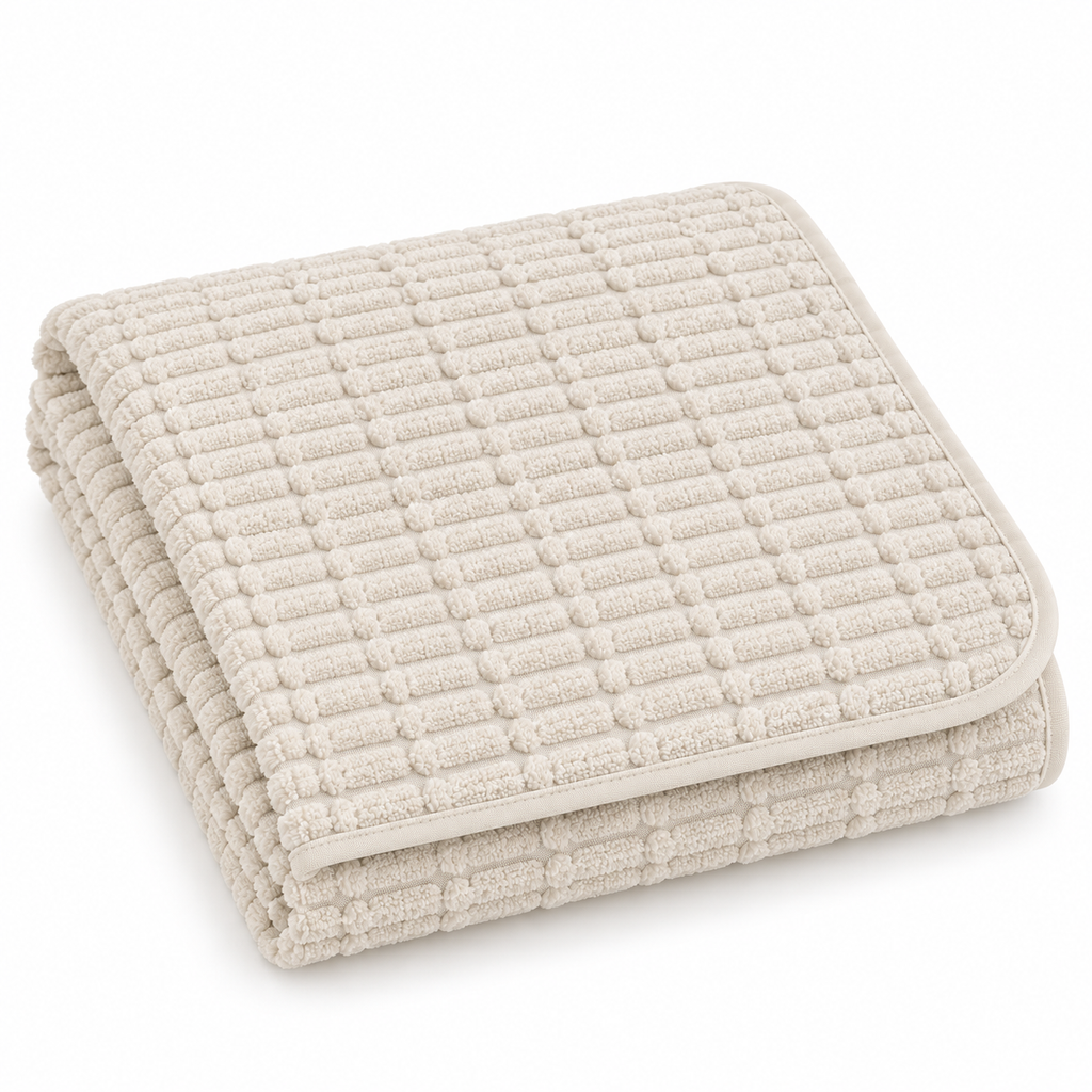 Foxdecor Corduroy Sofa Cover – Cream, 58 × 82 in – product view