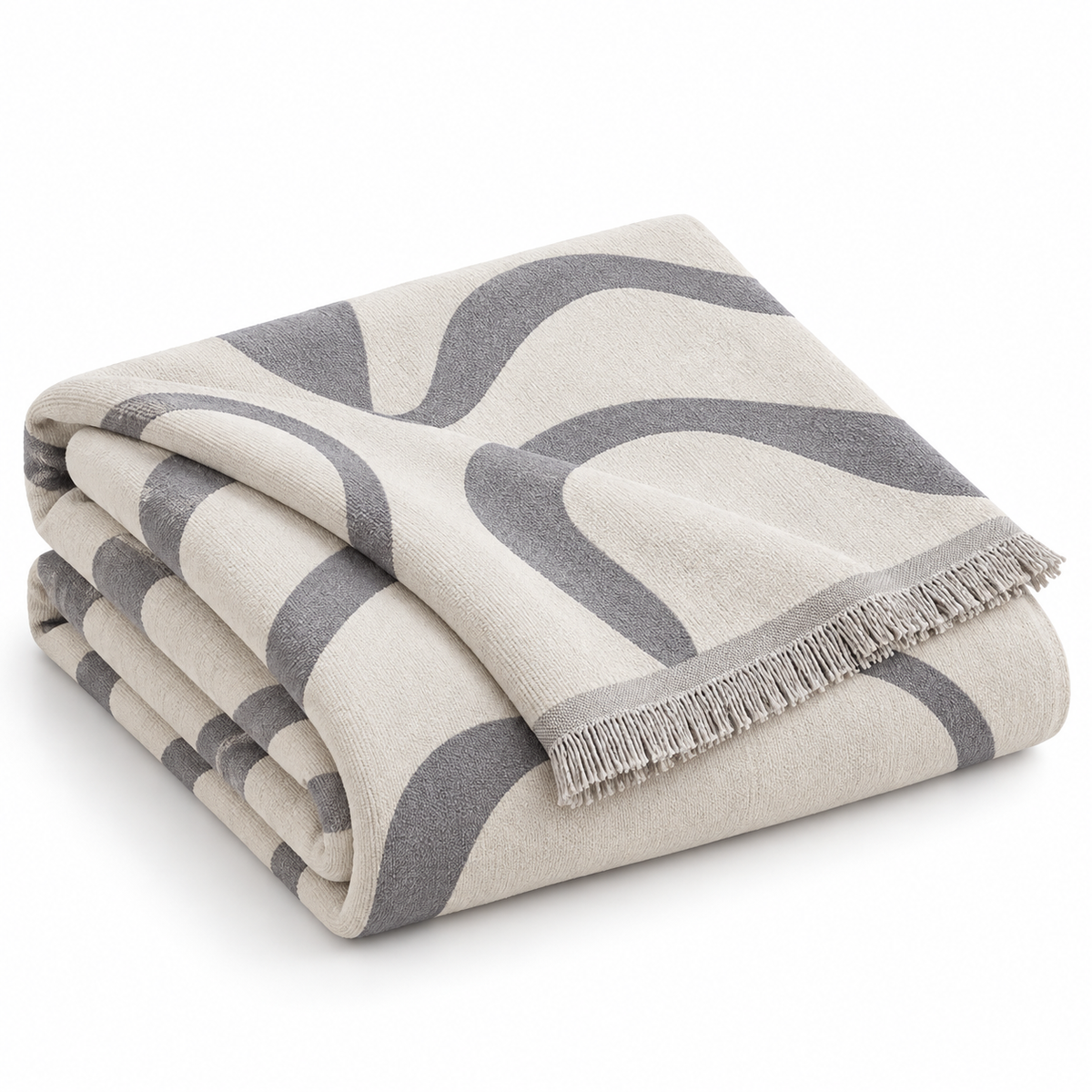 MYSKY HOME Curve Jacquard Sofa Throw Cover – Grey, 71 × 118 in – product view