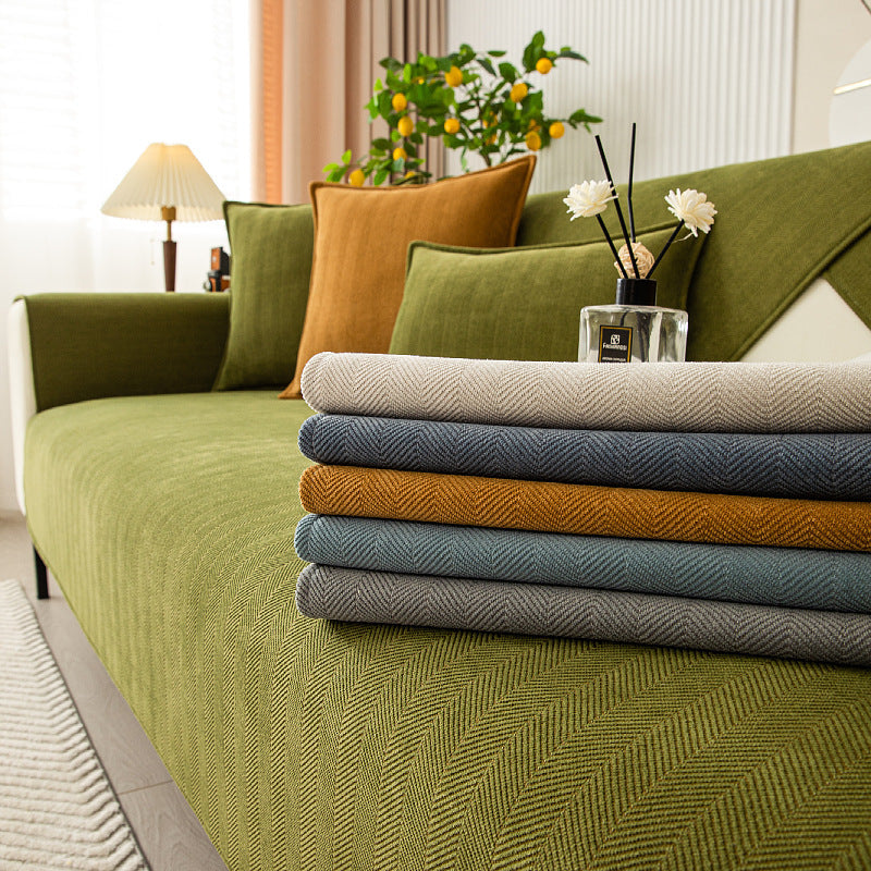 Textured Chenille Non-Slip Sofa Protection Cover