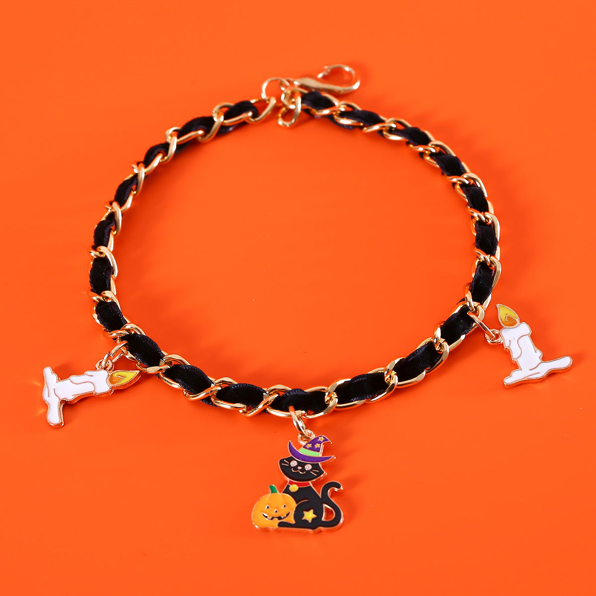 Halloween Velvet Pet Collar – Ghost, Spider & Pumpkin