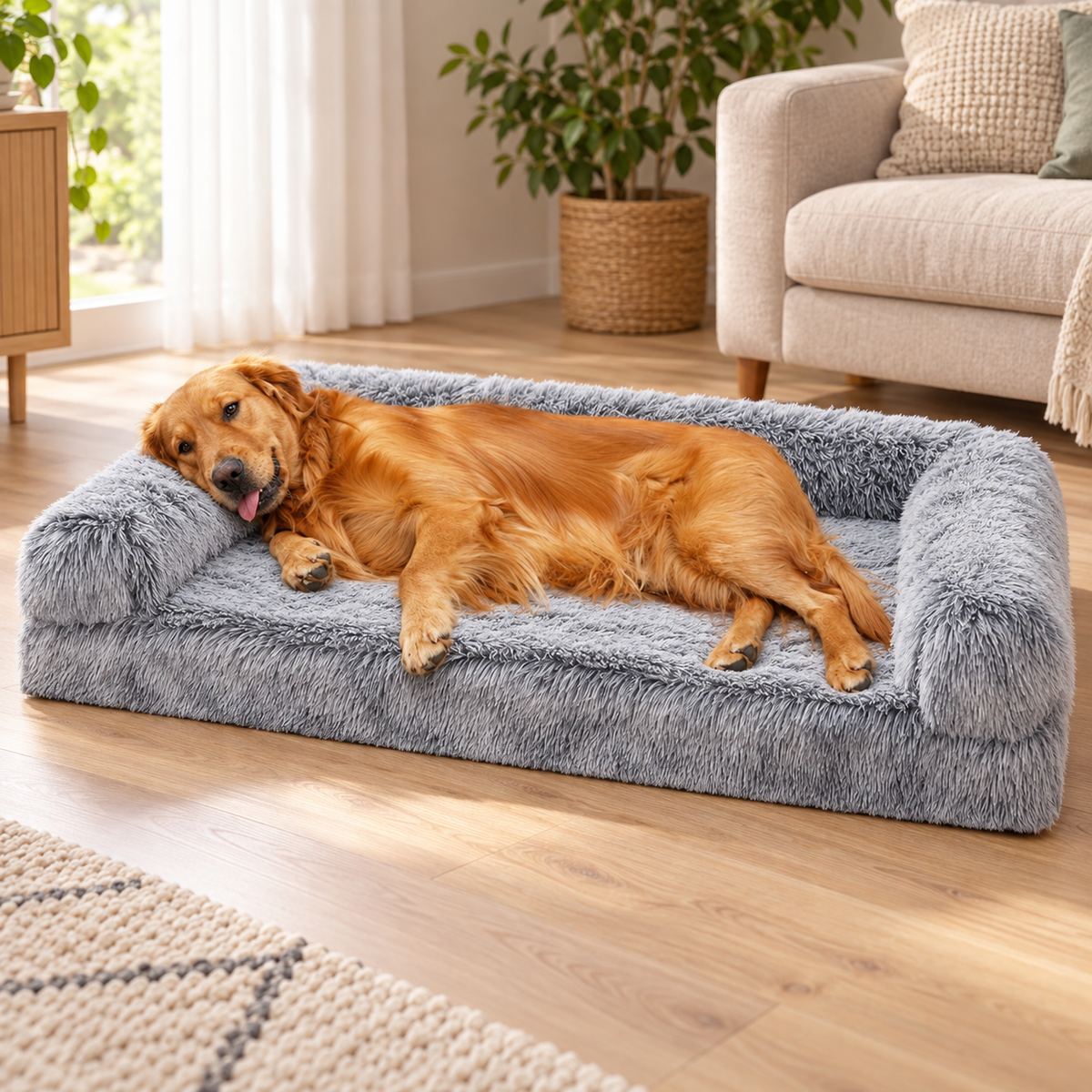 DEBANG HOME Waterproof Orthopedic Dog Sofa Bed with Removable Washable Cover – Medium – home setting