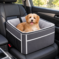 NOBLE DUCK Collapsible Dog Car Seat with Plush Liner – Black – main view with dog