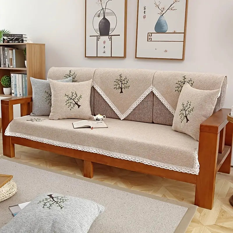 Breathable Cotton-Linen Non-Slip Sofa Cover