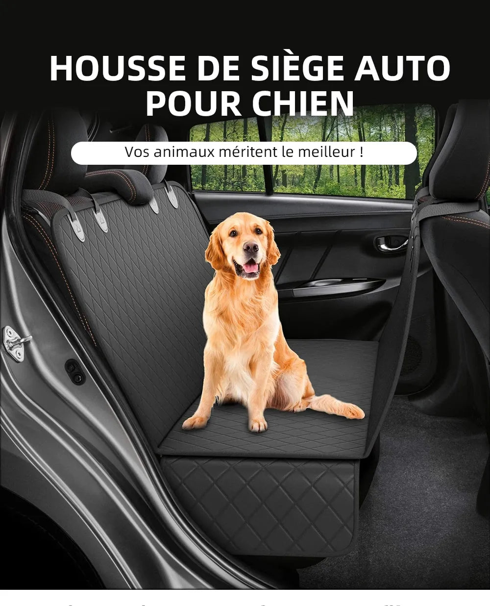 Dog Seat Cover – Hammock with Mesh & Pocket