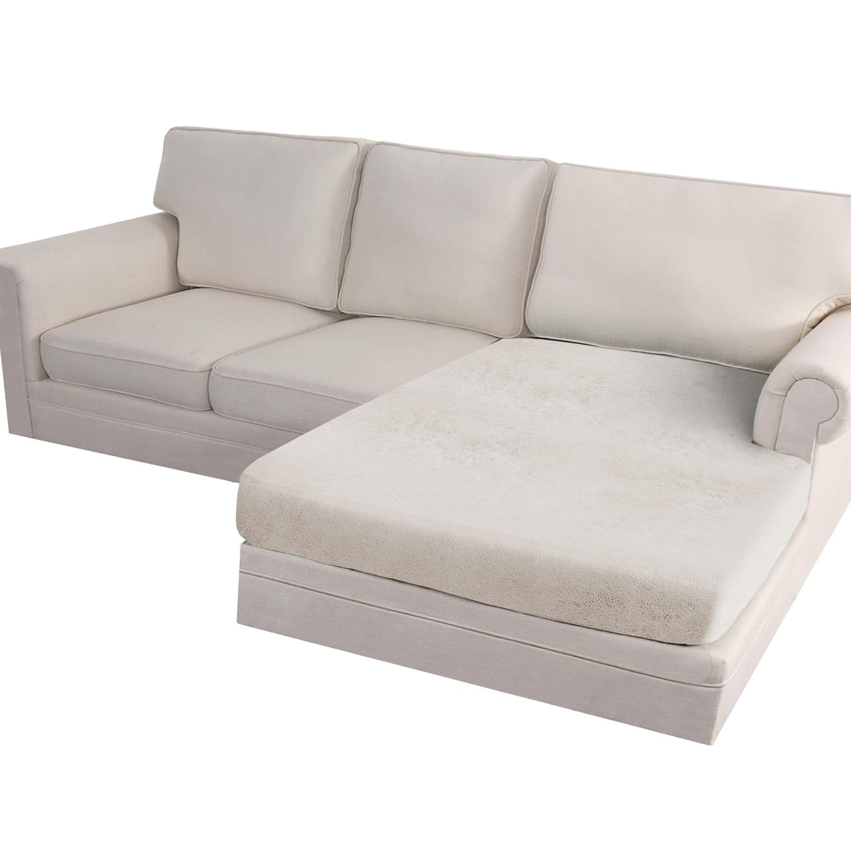 Imnopqr Leather-Look Pet Chaise Cover – Beige