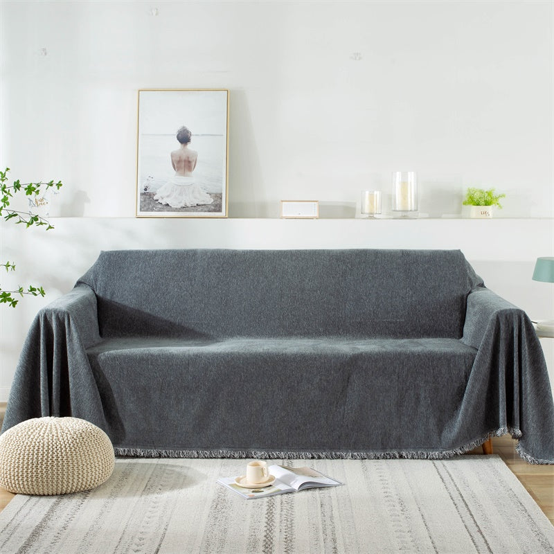 Chenille Cat-Scratch Protection Sofa Throw – Non-Slip, Multiple Sizes