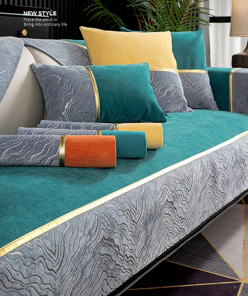 Chenille Non-Slip Sofa Cover for Pet Households – Multiple Sizes