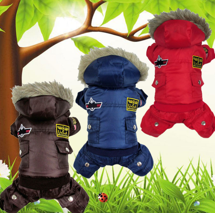 Pet Clothing, Dog Coat, Hooded Dog Cotton Jacket