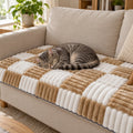 Cattasaurus Washable Sofa Protector for Cats & Dogs – Jumbo, Light Brown — home and care view