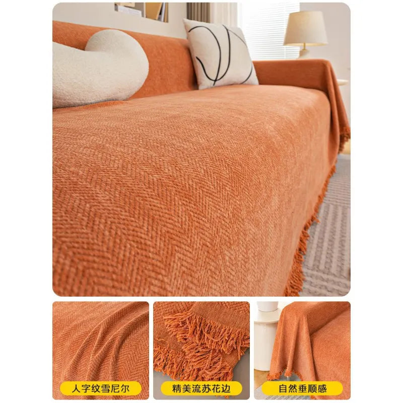 Advanced Chenille Pet Sofa Throw – Washable & Non-Slip