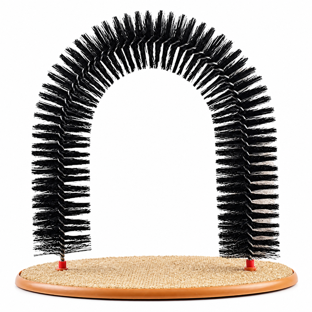 Purrfect Arch Cat Self-Grooming Brush with Carpet Base – product view