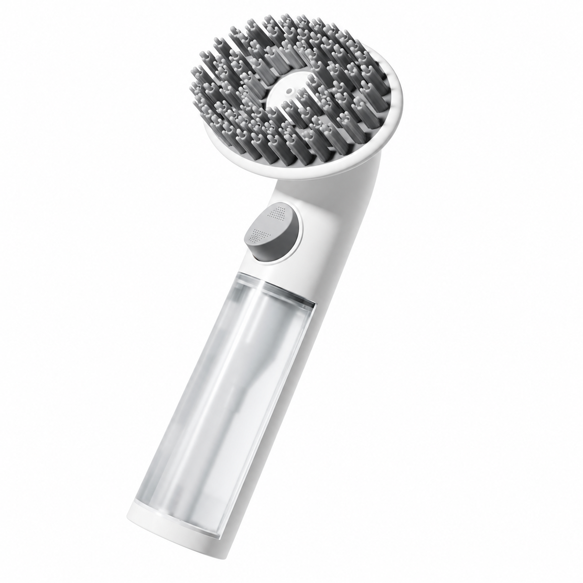 Stryfull Cat Bath Brush with Shampoo Dispenser – White & Grey – product view