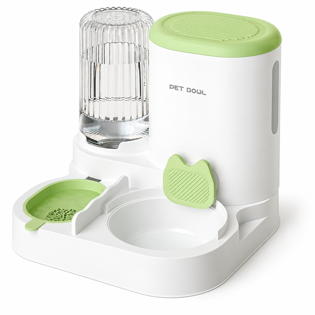Gravity Cat Food & Water Station – Avocado Green product view
