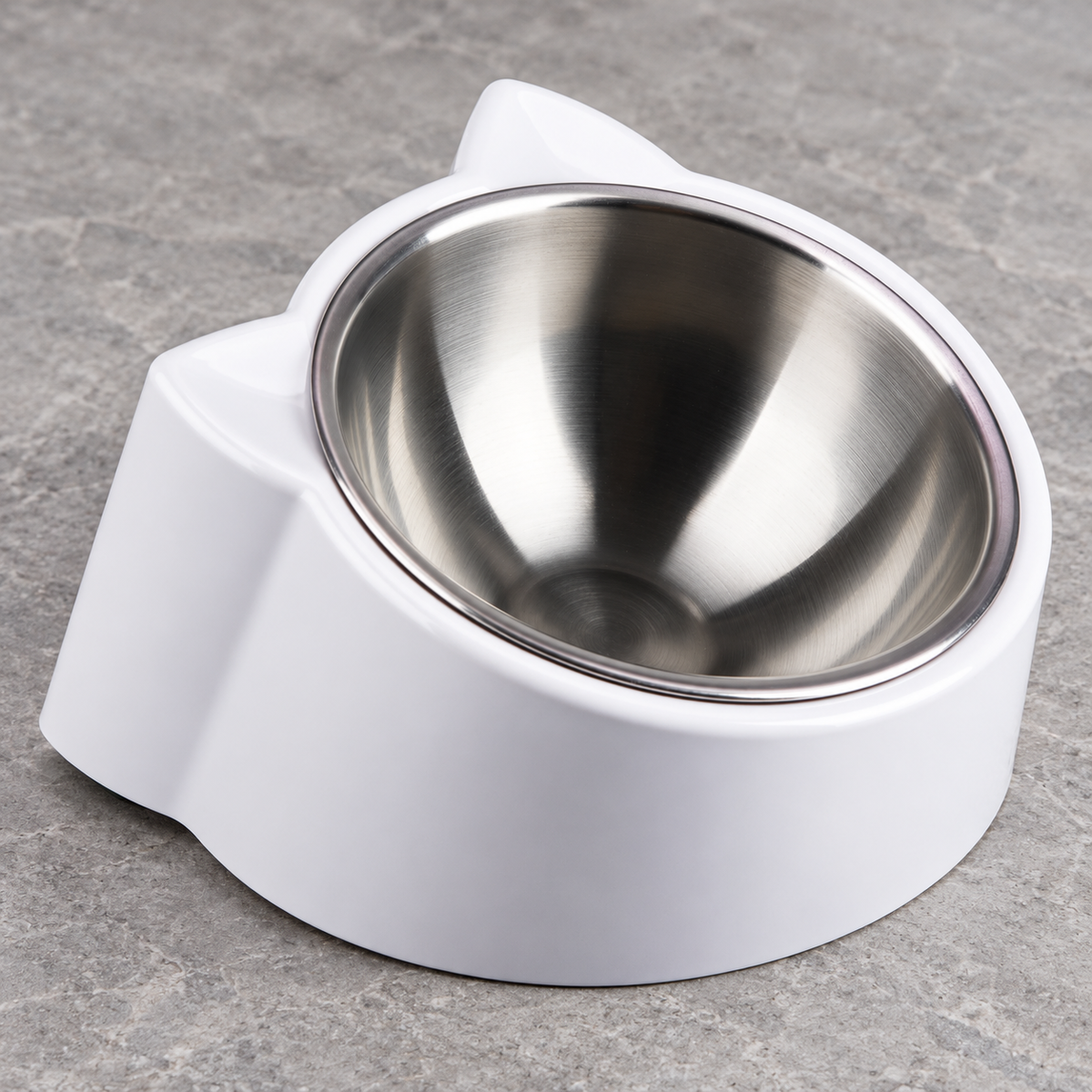 CATPRO Tilted Stainless Steel Cat Bowl – Grey detail
