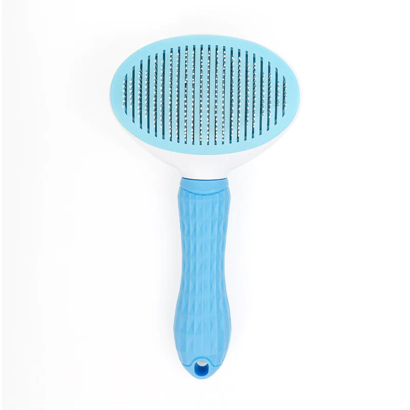 Self-Cleaning Cat Grooming Brush – Blue, 19 cm – product view