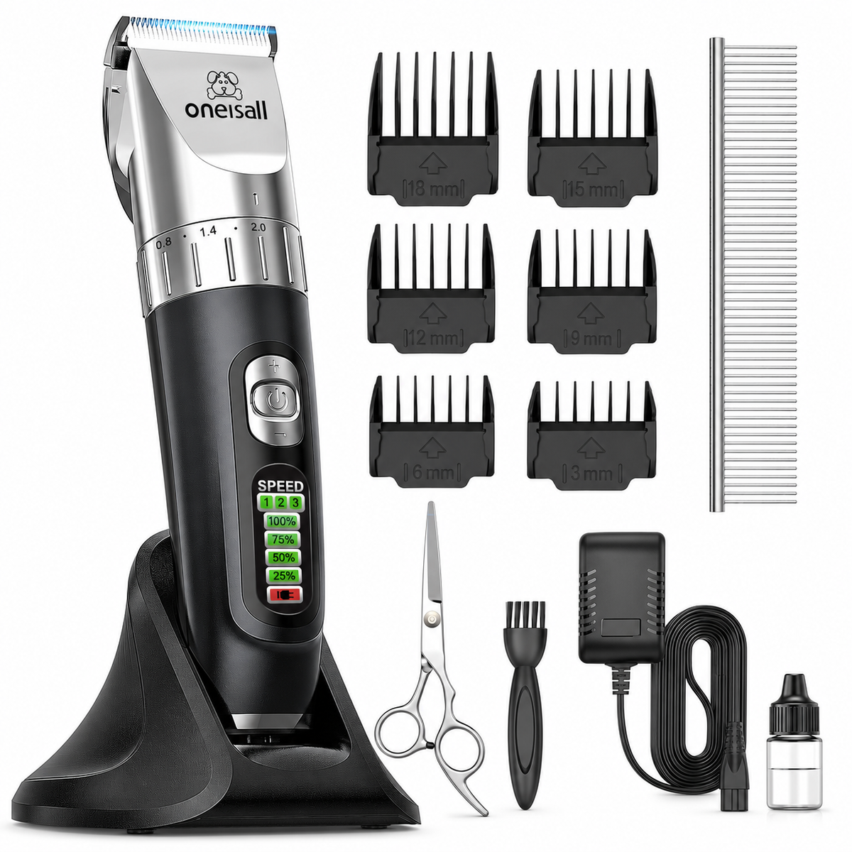 oneisall Cordless Cat Grooming Clipper with LCD Display — product view