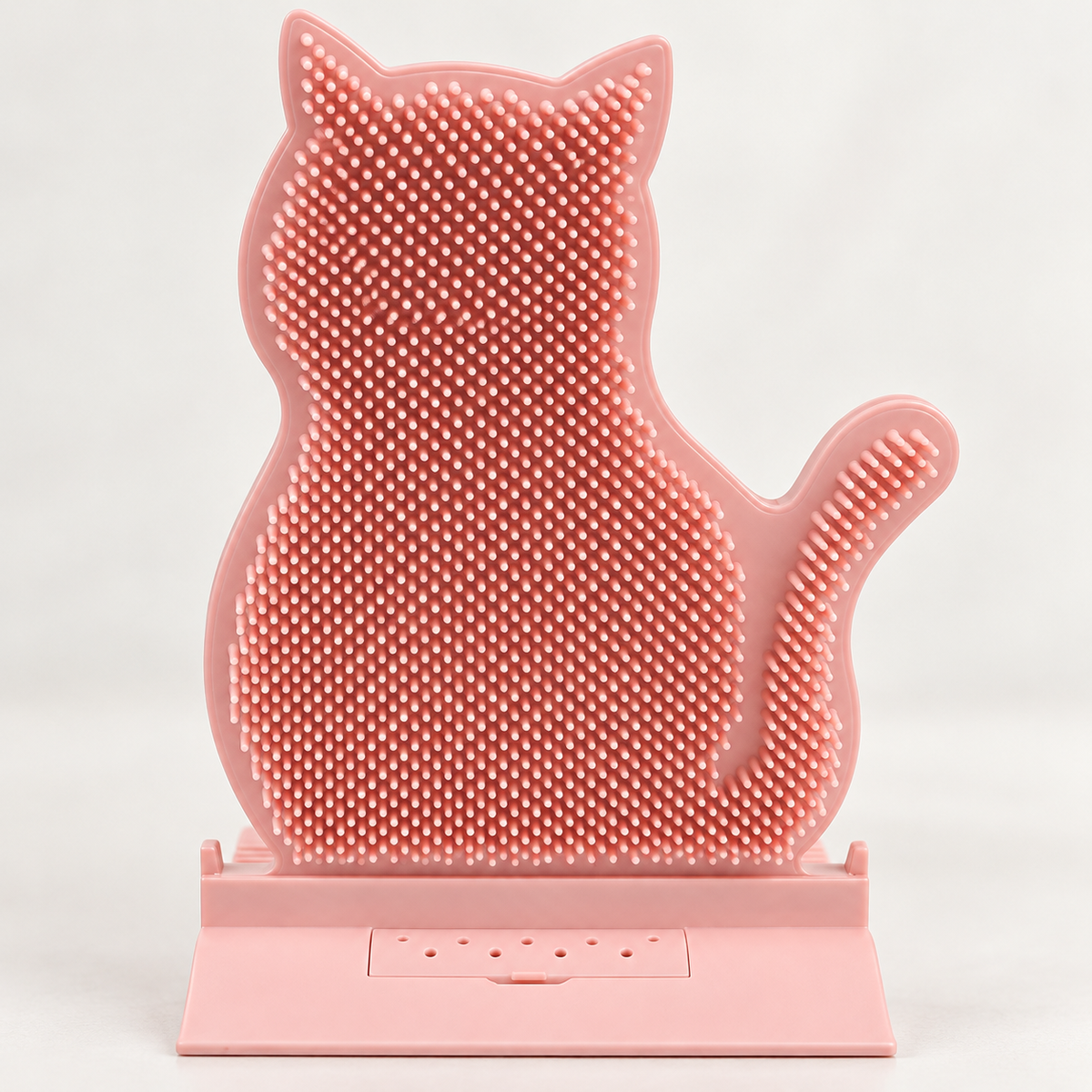 Cat Silhouette Self-Grooming Brush – Pink – detail