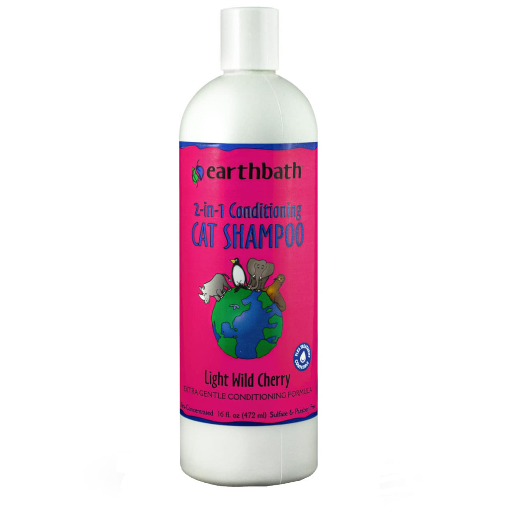 earthbath Wild Cherry 2-in-1 Cat Conditioning Shampoo – 16 fl oz – product view