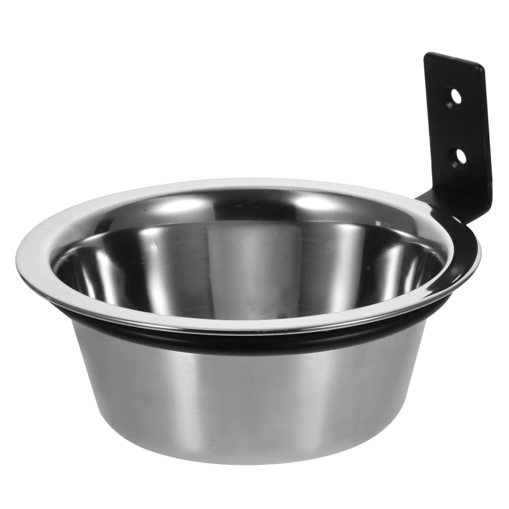 Hohopeti Wall-Mounted Stainless Steel Dog Bowl – Silver & Black – clear product view