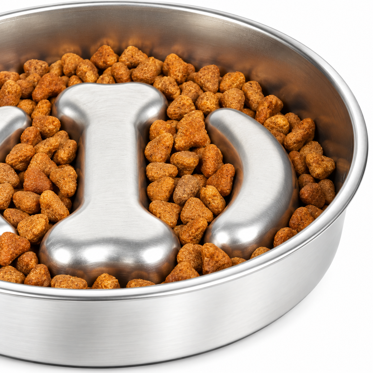 Stainless Steel Slow Feeder Dog Bowl – 22 cm – material and construction detail