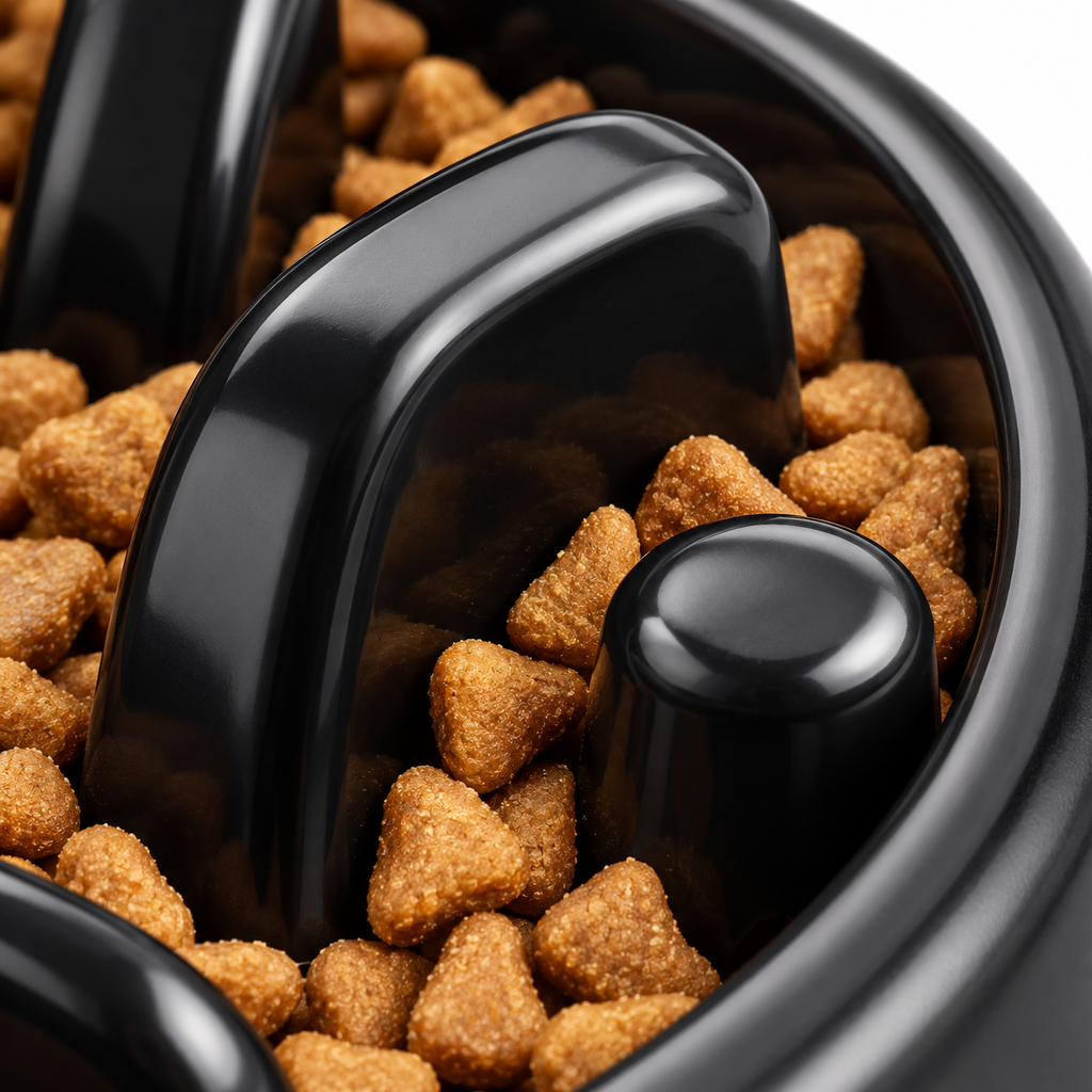 UPSKY Slow Feeder Dog Bowl – Black, 2 Cups – material and construction detail