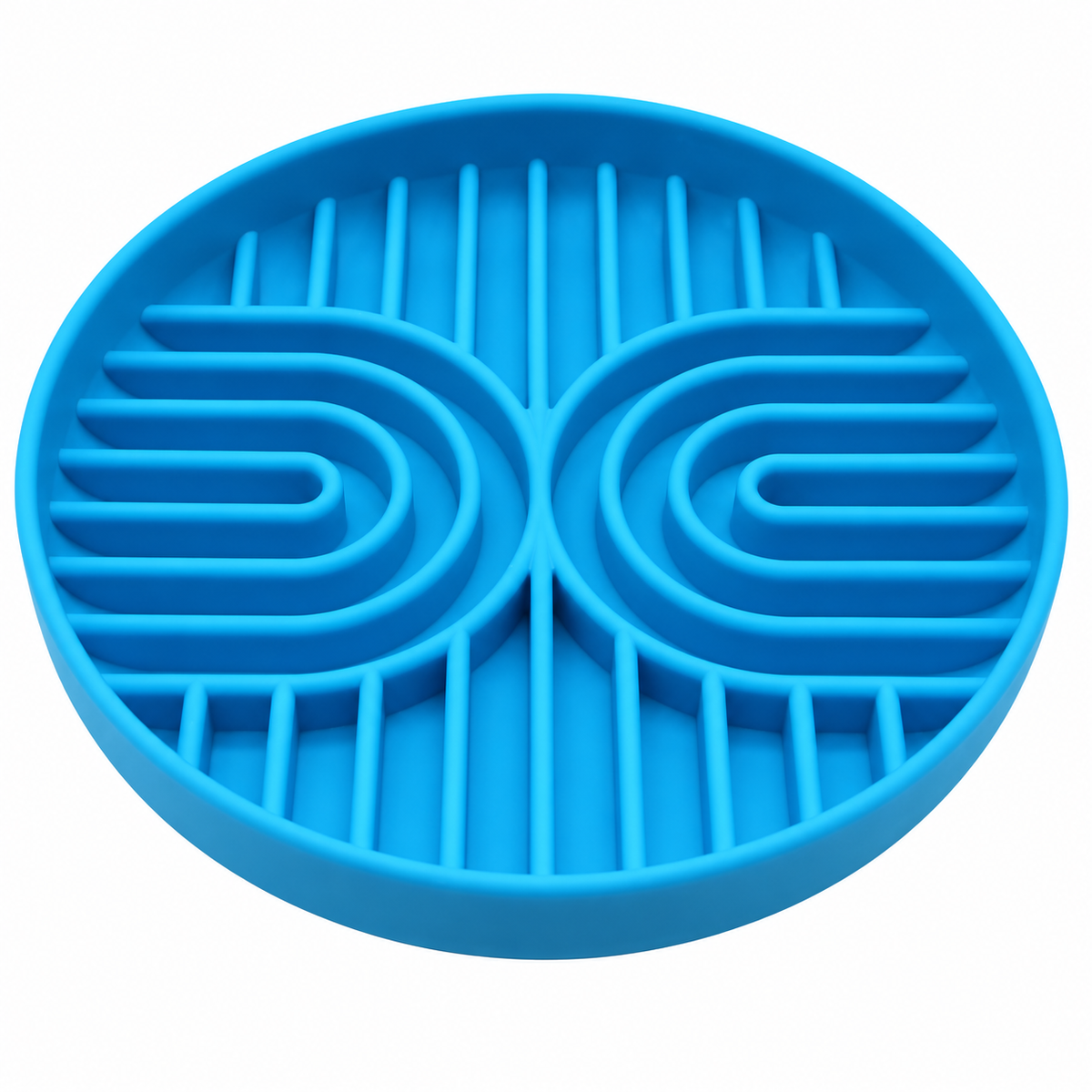 Safe Silo Silicone Channel Slow Feeder Dog Bowl – Blue – clear product view