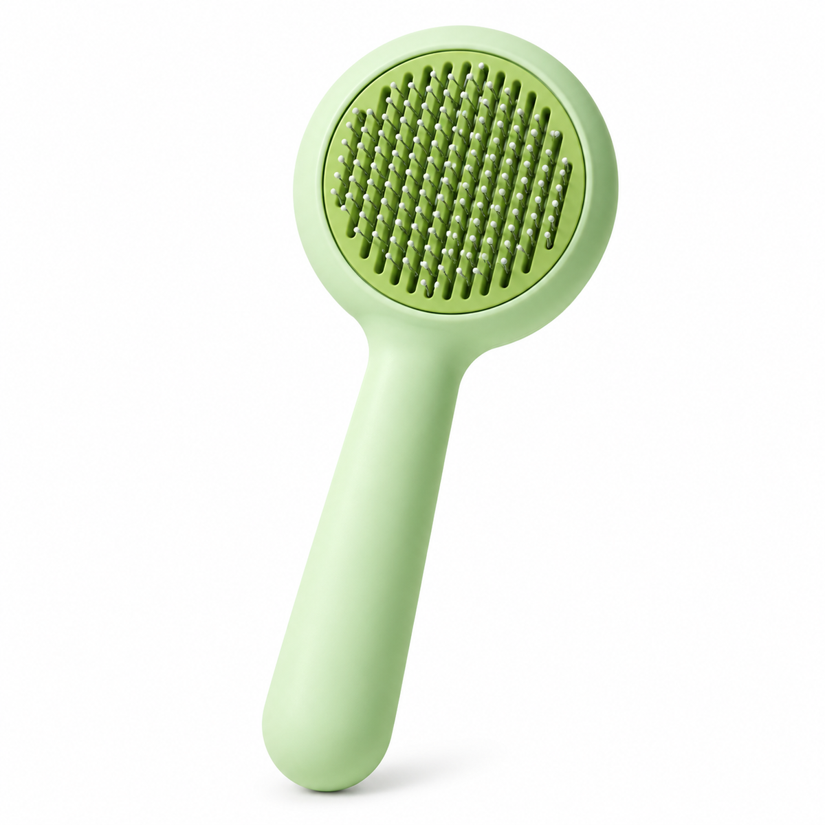 Round Pin Dog Grooming Brush – Green – single brush product view