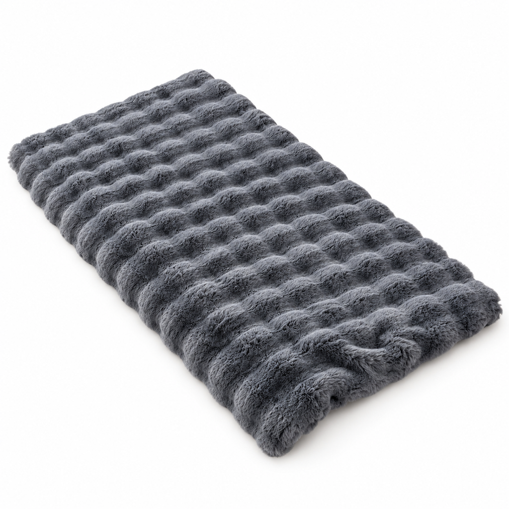 tianxinbaobei Faux Rabbit Fur Sofa Panel – Dark Grey, 36 × 63 in — product view