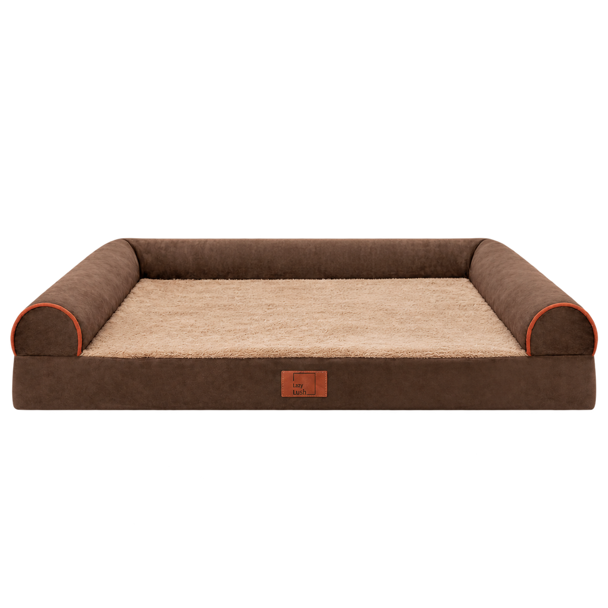 Brown dog sofa bed isolated without animal